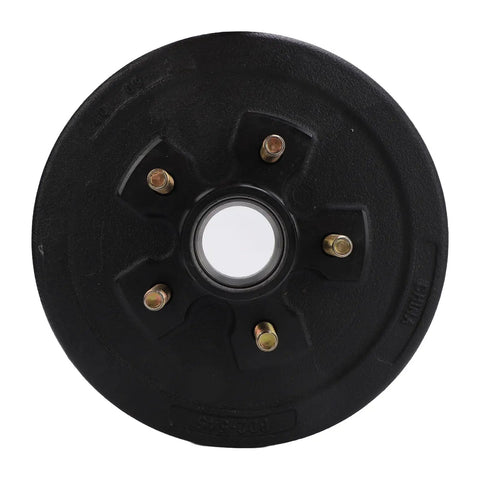 Genuine Heavy Duty 10 Inch Trailer Brake Hub Drum With 5 Bolts And 5 On 4.5 Inch Pattern For 3500 Lbs Trailers Anti Corrosion Hub Assembly top view showing five bolts.