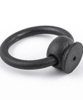 Close-up of 2-Inch Black Wrought Iron Cabinet Handles And Drawer Pulls Antique Style With Mounting Hardware for Kitchen Cabinets and Furniture