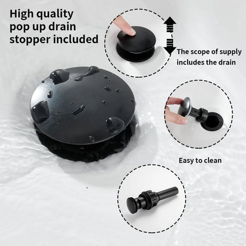 Oil Rubbed Bronze Waterfall Bathroom Faucet With Single Handle, 1 Or 3 Hole 4 Inch Install, drain stopper included, easy clean