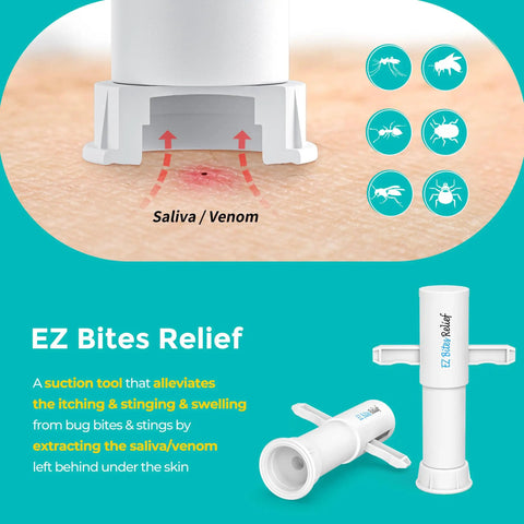 Bug Bite Suction Tool For Quick Relief From Mosquito Bites, Bee Stings, Wasps And Other Insects, Handy Camping And Hiking Insect Bite Relief Device With Easy Suction, white plastic