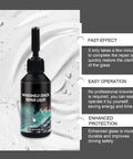 Windshield Crack Repair Kit With Nano Fluid Glass Repair Fluid For Chips Bulls Eye Cracks And Fractures In Auto Glass DIY Easy Step Kit With 20ml Twin Pack displayed on a watery background showing features like fast effect and protection.