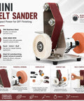 Badass Electric Belt Sander Featuring Adjustable Angle And Seven Speed Switches Spanning Four Thousand To Nine Thousand RPM for DIY finishing.