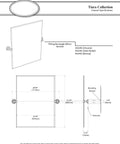 Technical drawing of Tiara Rectangular Wall Mirror In Chrome Finish, Handcrafted Metalwork With Subtle Grooved Detail dimensions