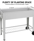 Raised Garden Bed Outdoor Planter Box On Wheels With Sturdy Legs For Vegetables Flowers Tomatoes And Herbs Patio Backyard