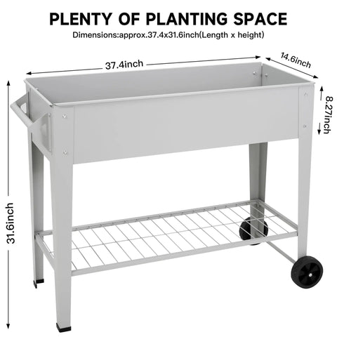 Raised Garden Bed Outdoor Planter Box On Wheels With Sturdy Legs For Vegetables Flowers Tomatoes And Herbs Patio Backyard