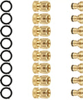 Eight Piece Three Quarter Inch Garden Hose Quick Connectors Set Made From Solid Brass No Leak Design Includes Female And Male Quick Connects