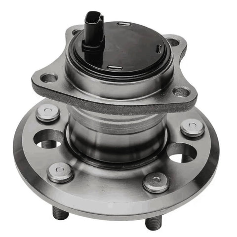 Front view of rear wheel bearing and hub assembly with ABS for Toyota Camry Highlander Avalon Solara and Lexus ES series 5 lugs 2pc set