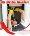 Must-Have Pipe Repair Tape That Waterproofs Any Leak With Self Fusing Adhesive To Fix PVC Copper Iron Or Rubber Pipes Fast being used to seal a pipe under a sink.