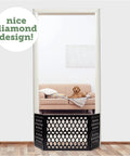 No Setup Required Freestanding Dog Gate Foldable Wooden Pet Gate For Small Dogs, adjustable width, with diamond design in doorway