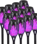 12 Pack Solar Torch Lights With Lit Flickering Flame For Garden Patio And Yard Decor Waterproof Outdoor Lighting Landscape LED Flame Torches For Outside Pathway