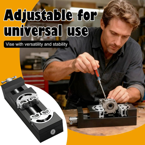 Man using Compact Handy Vise Clamp for DIY Projects and Crafts, Jewelry Making, Electronics Repair, Model Making, and 3D Printing Prep