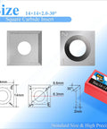 14mm Square Straight Tungsten Carbide Replacement Cutter Inserts 14mm X 14 X 2mm Pack Of 10 specifications and packaging