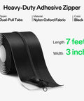 Pro Grade Heavy Duty Self Adhesive Zipper Door For Debris Barriers 3 Inch By 7 Foot Peel And Stick Double Sided Zipper black roll