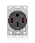 Heavy Duty 50 Amp EV Charging Receptacle NEMA 14-50R Plug-In Outlet Weather Resistant Black for home electric vehicle used for charging.