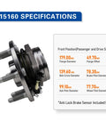 Wheel Hub Bearing Assembly 515160 Direct Fit For Cadillac Escalade ESV 2015 2020 specifications