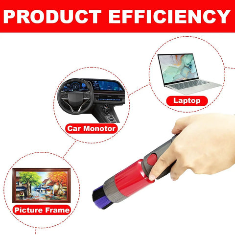 Hand using versatile vacuum attachments compatible with cordless vacuum models V7 V8 V10 V11 V15 for home and car cleaning.