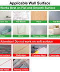 Guidelines for installing Square Coat Hook Set 2 Pack Stainless Steel on various wall surfaces shown in image.