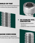 Rock Solid Heavy Duty 1/4 20 X 1.25 Inch Socket Head Cap Screw Bolt In 304 Stainless Steel 18-8 with knurled cup point and machine screw design.