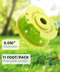 0.08 Inch Copolymer Nylon Trimmer Line Refill Spool Set For Cordless Weed Wacker Compatible With One Plus 18V 24V 40V Trimmers