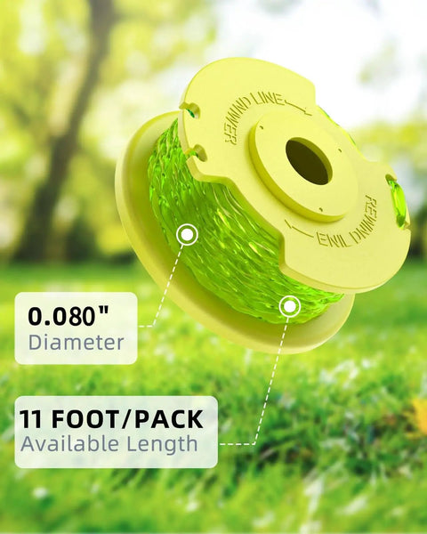 0.08 Inch Copolymer Nylon Trimmer Line Refill Spool Set For Cordless Weed Wacker Compatible With One Plus 18V 24V 40V Trimmers