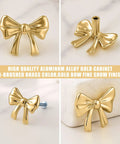 Dang Stylish Gold Bow Cabinet Handles Eight Pack Plus Heavy Duty Screws Easy Install Drawer Knobs For Dressers And Cabinets Add Some Serious Bling To Your Space Tonight, aluminum alloy, bow design, brushed gold