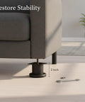 Beefy Bulletproof Black Metal Replacement Leg For Sofas Cabinets And Bed Frames 2 Inch Elevation Heavy Duty Support Foot