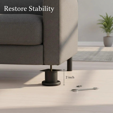 Beefy Bulletproof Black Metal Replacement Leg For Sofas Cabinets And Bed Frames 2 Inch Elevation Heavy Duty Support Foot
