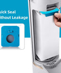8 Pack Dust Bags For Bespoke Jet Cordless Stick Vacuum Cleaner 2.5L Large Capacity Automatic Dust Collection Compatible With All In One Clean Station Replacement, showing quick seal and prevention of leakage.