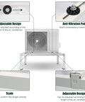 Beefy Ground Stand For Ductless Mini Split AC And Heat Pump, Adjustable 4 To 12 Inch Outdoor Condenser Bracket with Anti-Vibration Pad