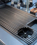 Heavy Duty Stainless Steel Bar Glass Rinser With High Pressure Flush Nozzle And Quick Drain Drip Tray Smooth Coffee Brewing Setup For Zero Splash Cups At Home Or Tap Room close-up of bar rinser drainage tray.