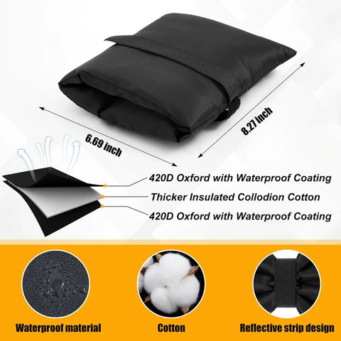 Waterproof black faucet cover from 6 Pack 13 Feet Outdoor Pipe Cover Kit For Winter With Faucet Covers And Three Quarter Inch Water Pipe Insulation Backflow Preventer Heavy Duty All Weather Freeze Protection For Outdoor Faucets And Pipes Classic Style.