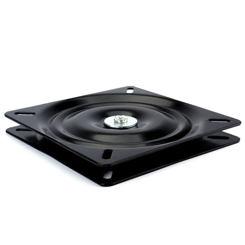 Heavy Duty 7 Inch Bar Stool Swivel Plate Replacement Seat Base In Black With Full Ball Bearing Steel Construction For Durable Kitchen And Bar Stools For Quick Fit, black steel swivel plate