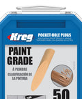 Paint Grade Pocket Hole Plugs For Concealing Exposed Holes In Woodworking Projects, blue package front view