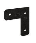 Black Powder Coated L Strap For 4x4 Posts ZMAX Galvanized 12 Gauge Steel bracket with decorative holes in outdoor accents style