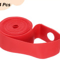 Four Pack 700C Rim Strips 18mm Nylon Rim Tape rolled up, red, for road, mountain, and hybrid bikes, lightweight and durable