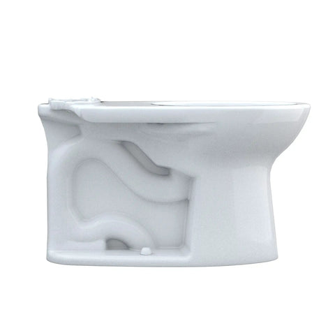Side view of Elongated Toilet With Tornado Flush For Powerful, Less Frequent Cleanings, CEFIONTECT Ultra Smooth Glaze Prevents Sticking, Cotton White Bowl