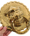 Lion Head Door Knocker And Front Door Pull Handle Brass Decorative Hardware Set Of 2 For Vintage Chinese Style Home Entry No Fuss Install And Smooth Operation With Large Ring