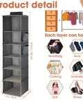 Four Pack Hanging Closet Organizers With Six Compartments And Two Side Pockets Each Collapsible Wide Dorm Shelf Product Detail
