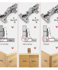 Adjustable Concealed Frameless Cabinet Hinges With Smooth Soft Close Damper Premium Steel Easy Install Kit With Screws Hidden