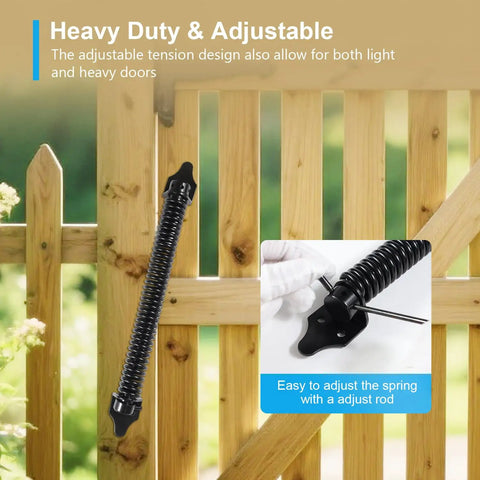 Heavy Duty 14 Inch Gate Springs Self Closing Tensioner For Outdoor Gates Adjustable Automatic Gate Closure on wooden gate