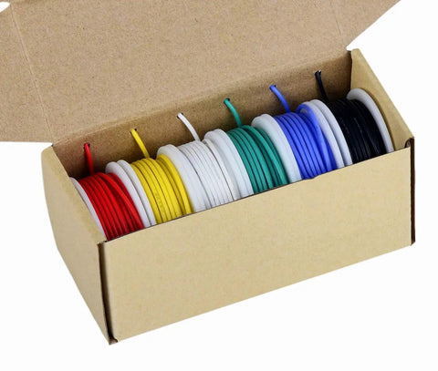 18 AWG Silicone Insulated Stranded Wire Kit With Tinned Copper, Pro Grade Ultra Flexible For Automotive Wiring, 6 Colors, 13.2 Ft Each (4 M), Easy Soldering, Low Impedance, Durable Rubber Coated Wire