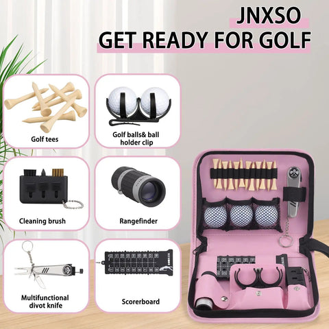 Go To All In One Portable Golf Kit With Premium Leather Pouch Includes Golf Balls Tees A Multifunction Divot Tool Rangefinder