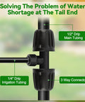 8-Pack 1/2 To 1/4 Inch Drip Irrigation Fittings Barbed Tee Quick Connector Kit with 3-Way Connector and Main Tubing Setup
