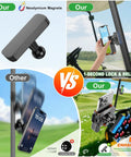 2-In-1 Golf Cart Phone Holder Mount With Magnetic Base And Vise Clamp for iPhone Galaxy on EZGO Club Car Yamaha in use outdoors
