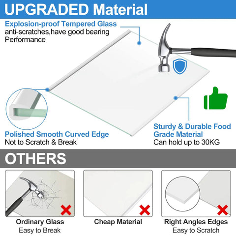 Upgraded Freezer Shelf Glass Replacement For Whirlpool Freezers Fits WRS571 Series Models sturdy 11.69x11.37 tempered glass