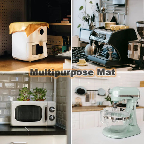 Multipurpose mat with 20 Inch Round Tabletop Fire Pit Mat Pro Grade Heat Resistant Silicone Countertop Protector under appliances.