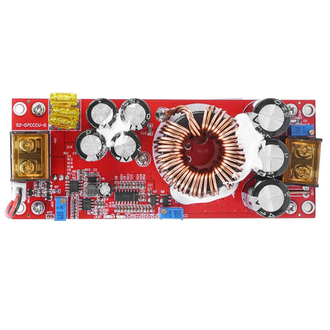 Heavy Duty Dc Dc Boost Converter Step Up Module 10 To 60V Input circuit board with capacitors and inductor for solar projects.