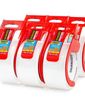 Six Pack Clear Packing Tape With Dispenser 2.7 Mil Thick 1.88 Inch Wide 55 Yard Rolls Heavy Duty Moving Tape For Boxes