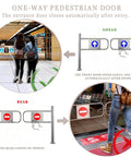 Heavy Duty Self Closing Swing Gate With Spring Loaded Security And One Way Post Mount Rig For Yards Warehouses Or Industrial Fences, pedestrian entry instructions.