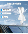 Portable Vertical Axis Wind Turbine Generator 12V 24V, 100W Max Power IP67 Weatherproof installed on rooftop